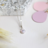 Collar Ojo Turco Rosa - Plata 950
